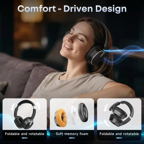 Hybrid Active Noise Cancelling Bluetooth Headphones Wireless Headphones