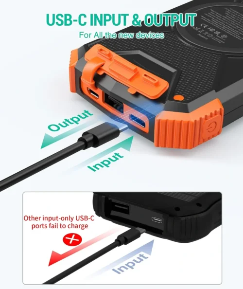 750d0d74-0369-4cc8-8ef4-37184ce9194d BLAVOR Solar Power Bank 10,000mAh with Wireless & 20W Fast Charging