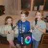 80178fe1-f897-4e84-94ac-f89df876f298 PPMIC 300W Retro Leather Karaoke Machine with 3 Microphones & Pitch Correction