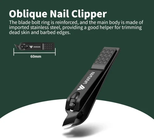 VANWIN 4-Pack German Nail Clippers Set with Glass Nail File