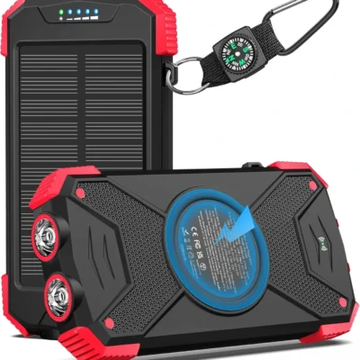 BLAVOR Solar Power Bank 10000mAh Orange with Dual Flashlight