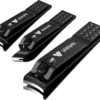 VANWIN German Nail Clippers Set 4-Pack Stainless Steel Fingernail and Toenail Clippers with Glass Nail File Black
