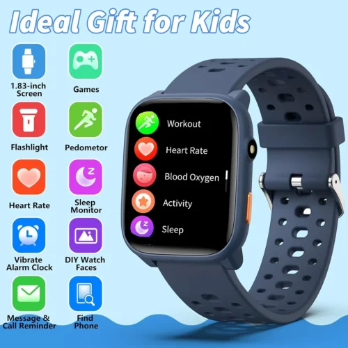cf68836f-9249-4f5a-9b9d-1c63a4e81137 ModaWin W98 Kids Smart Watch with 12 Puzzle Games & 100+ Sport Modes