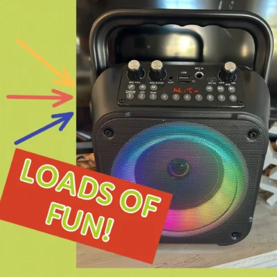CYY Portable Karaoke Machine Black with 2 Wireless Microphones